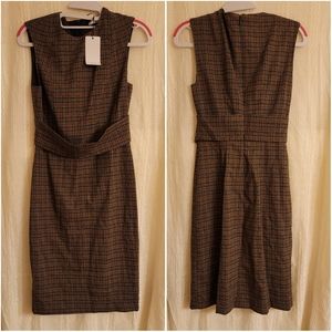 Mng by Mango plaid midi dress NWT